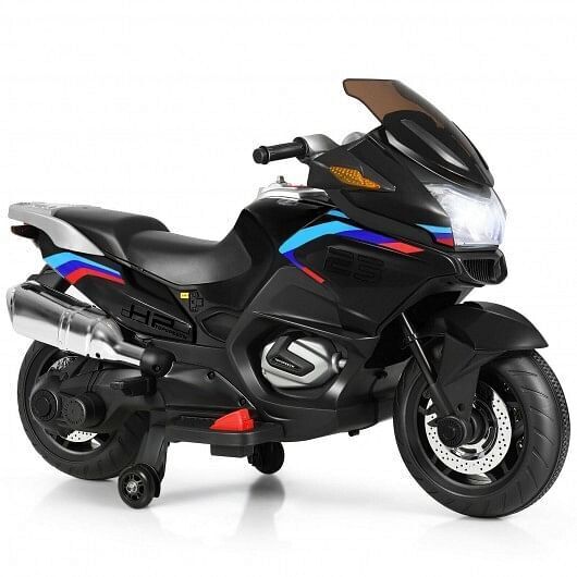 Black 12V Electric Motor Bike for Kids - Ride On Motorcycle