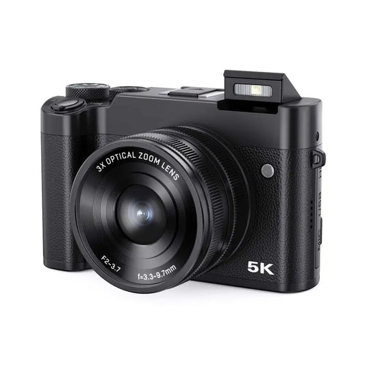 Black 5K Digital Camera with 3x Optical Zoom