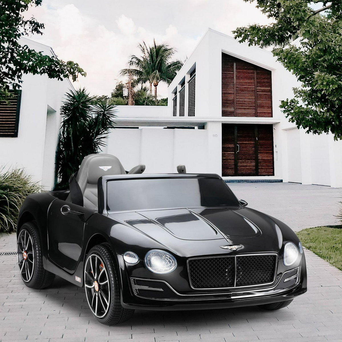 Black Bentley 12V Ride-On Car with Parental Remote Control - 2 Speeds for Ages 3-6