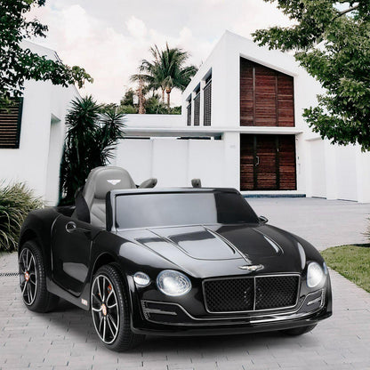 Black Bentley 12V Ride-On Car with Parental Remote Control - 2 Speeds for Ages 3-6