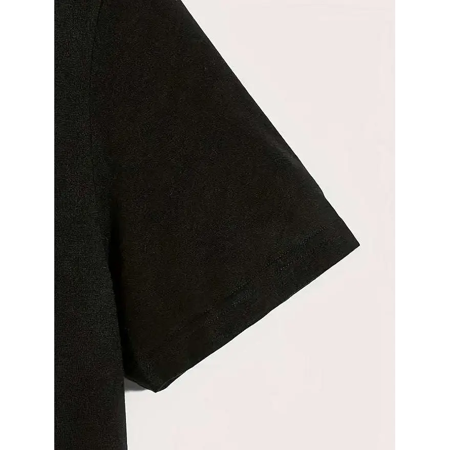 Black Christmas Vibes Print T-shirt