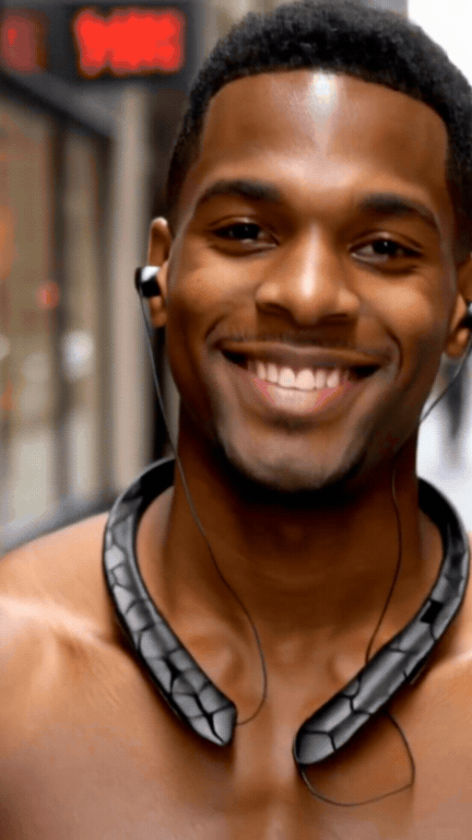 Sports Bluetooth Neckband Headphones with Retractable Wire for Handsfree Calls and Stereo Sound