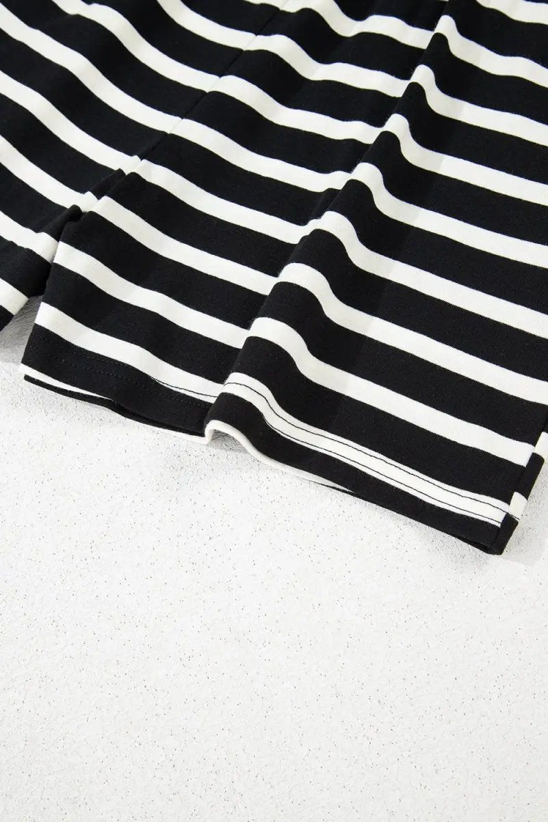 Accessories Love Salve Black White Striped Women's Casual Set Loungewear - Soft & Stylish