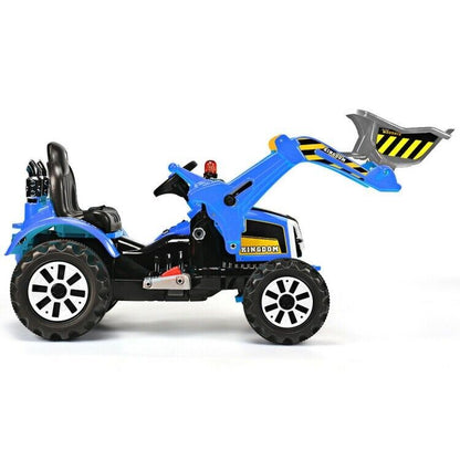 Blue 12V Battery-Powered Children's Dumper Truck for Endless Playtime Fun