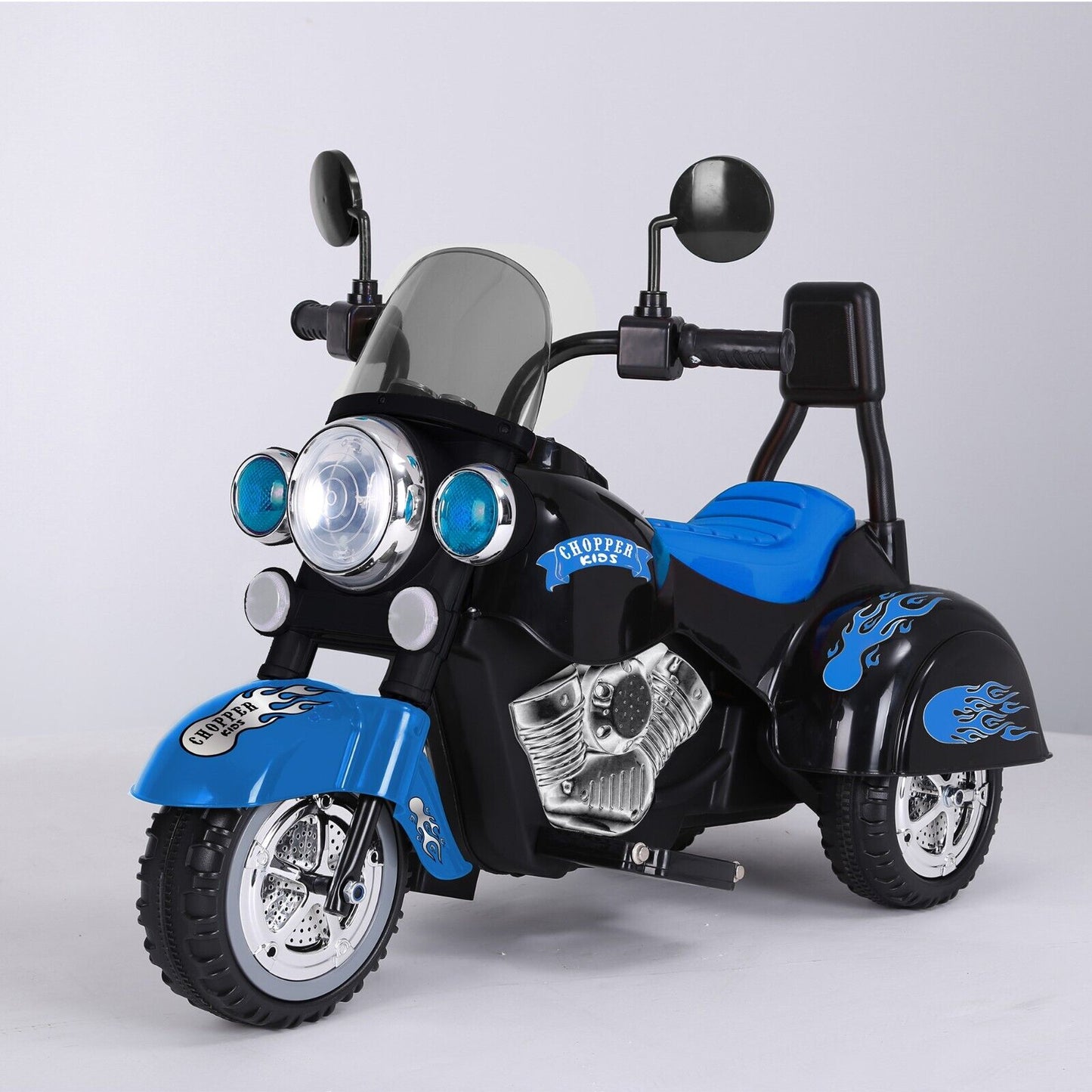 Blue 3-Wheel Chopper Motorbike Toy for Kids