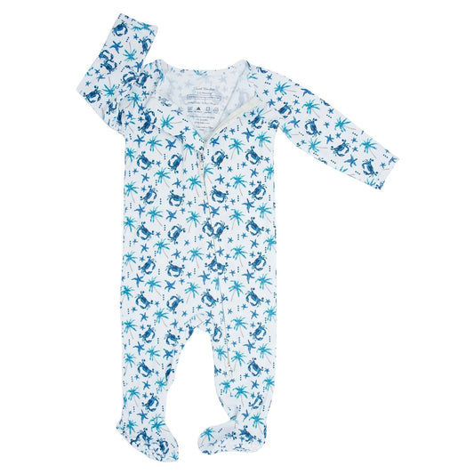 Blue Crabs Zipper Footie
