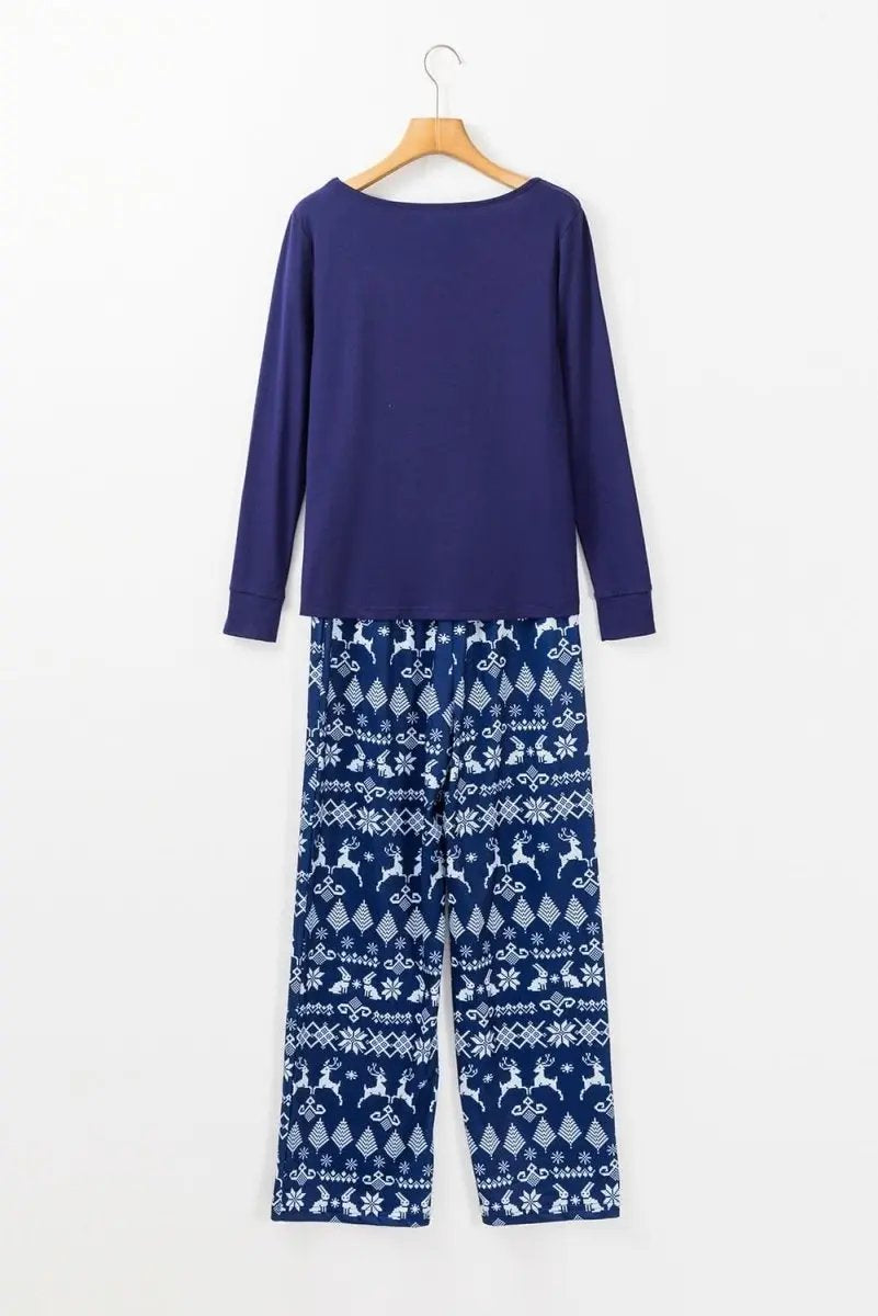 Pants Love Salve Blue Lounge Set Women's Christmas Pajamas Cozy Winter Outfit