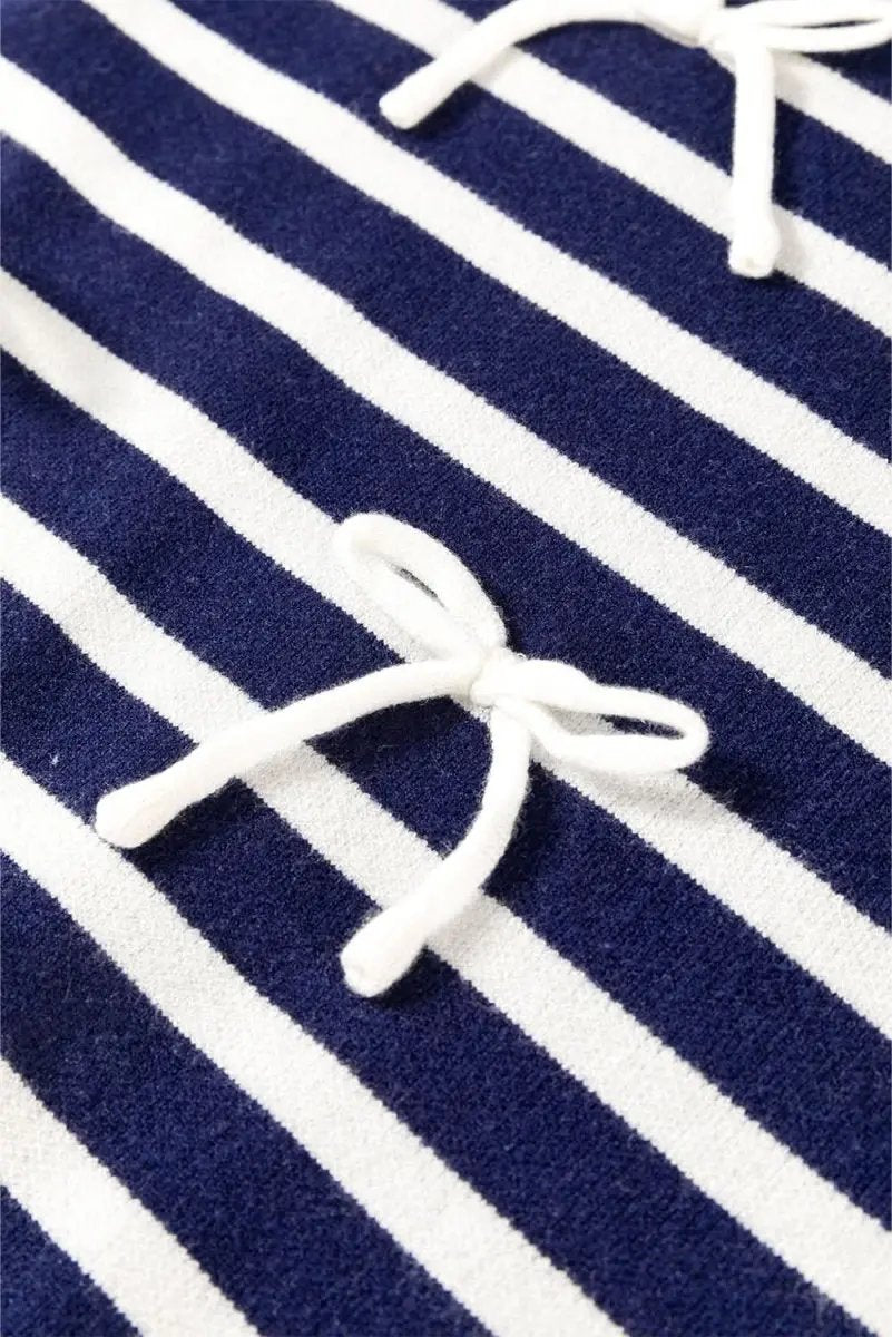 Love Salve Blue Stripe Knit Sweater Vest Sleeveless