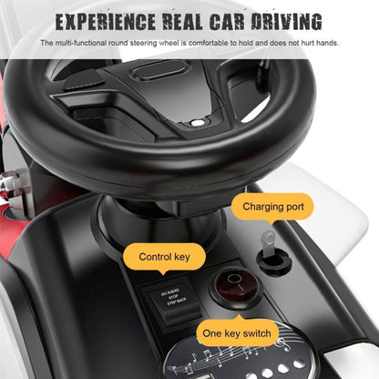 Bluetooth-Enabled Electric Excavator Toy Car for Kids with Helmet and Rear Scoop Attachment