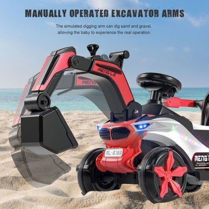 Bluetooth Helmet Electric Excavator Toy Car for Kids: A 2-in-1 Exciting Playtime Experience!