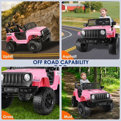 Bluetooth Music Ride-On Truck for Kids with Parent Remote Control - Pink