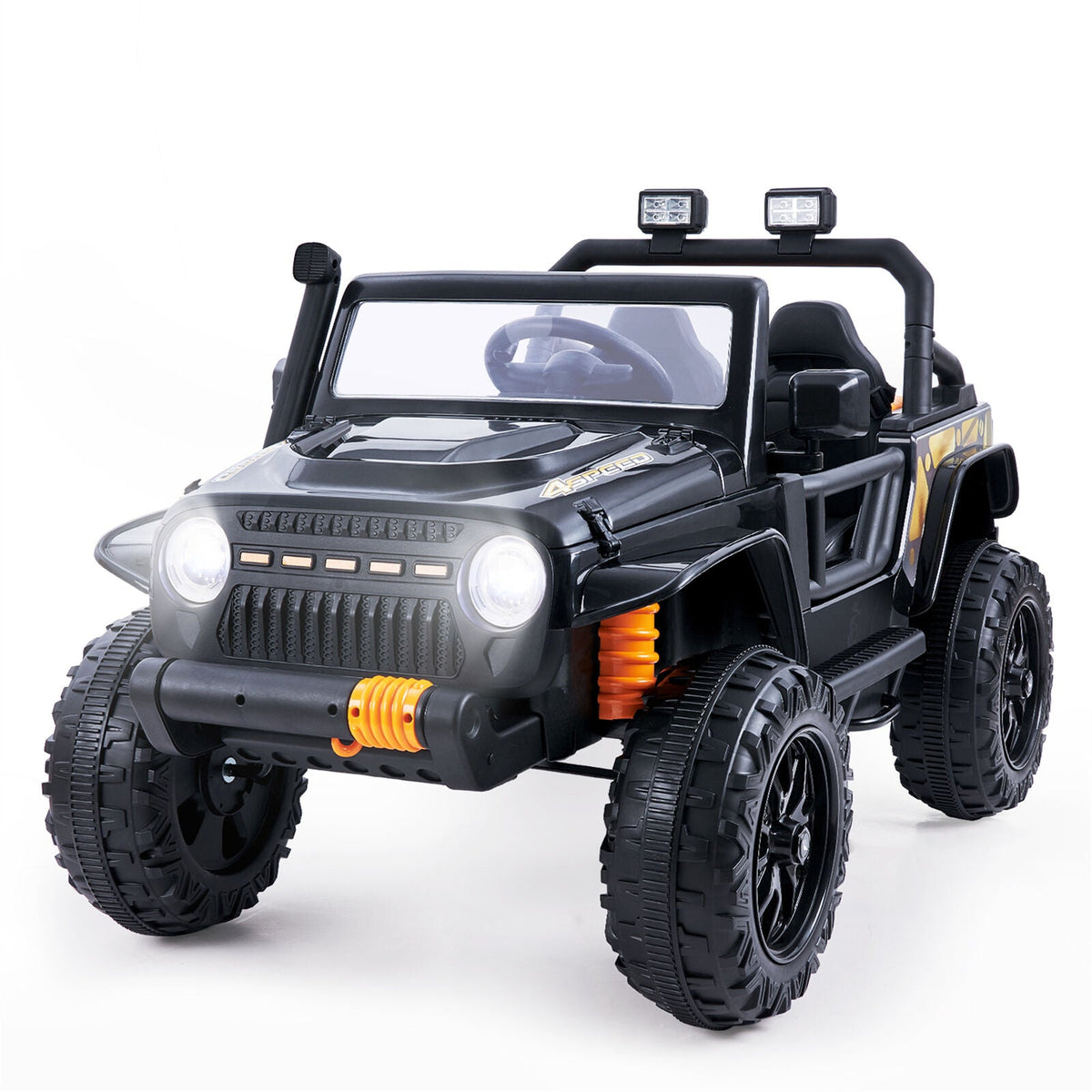 Parent-Child Ride-On Truck with Remote Control, FM Radio, and Bluetooth - 12V