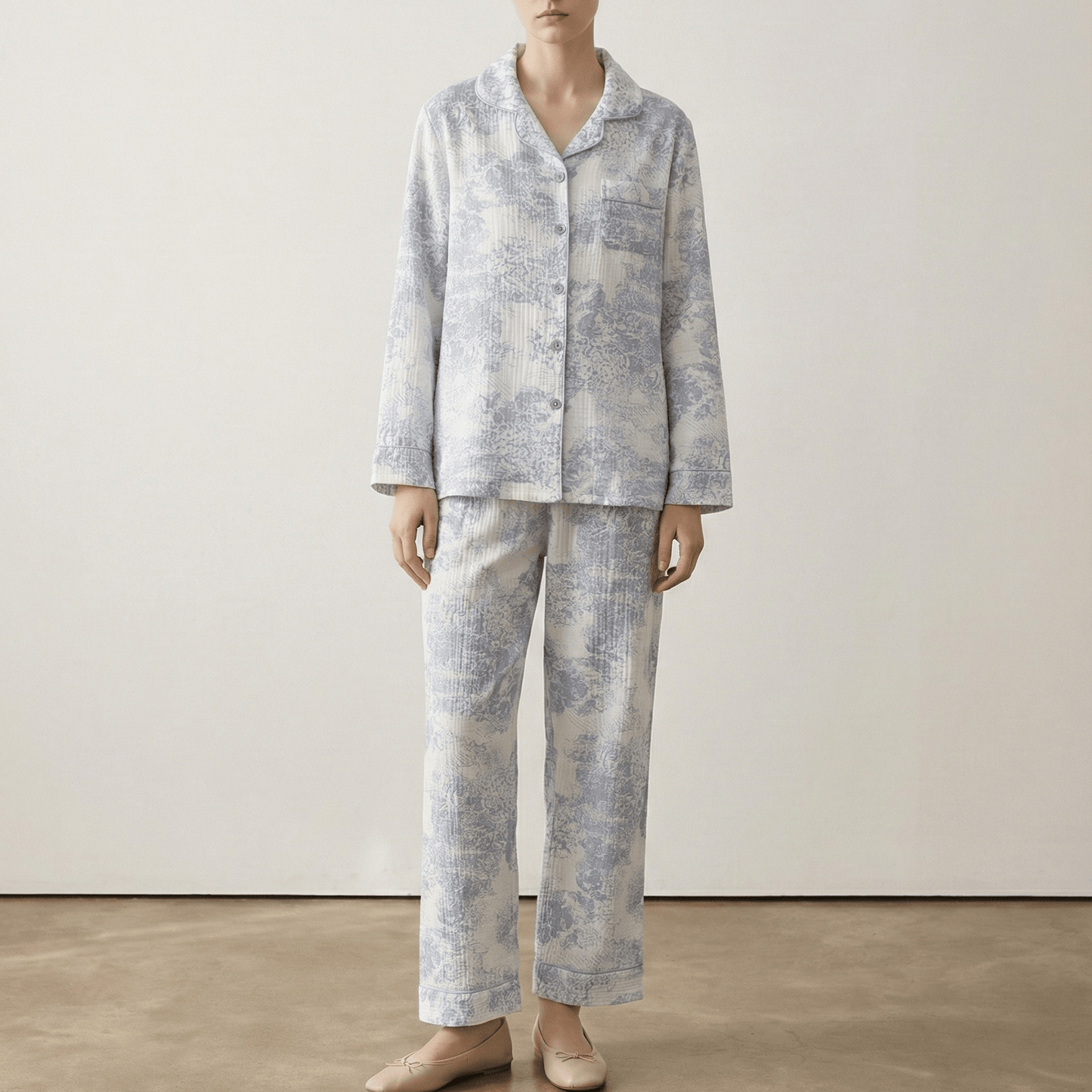 Blush Mist Cotton Pajama Set / Pink