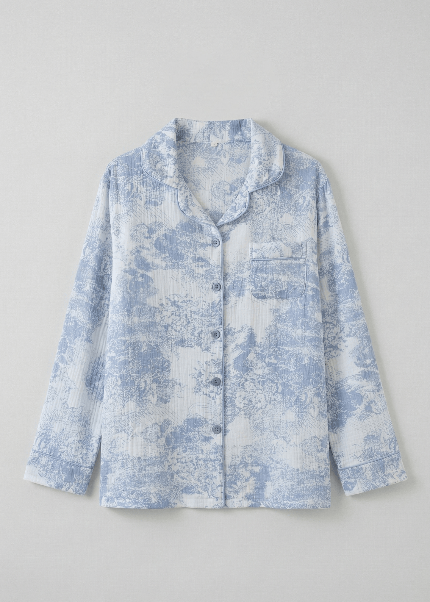Blush Mist Cotton Pajama Set / Blue