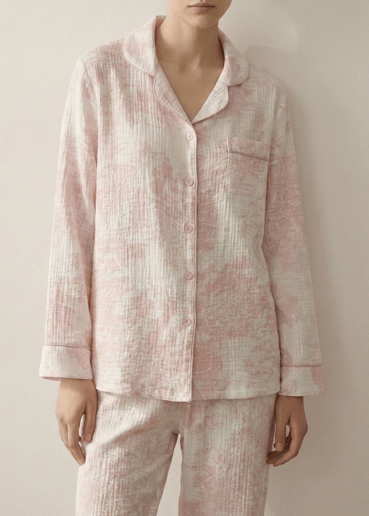 Blush Mist Cotton Pajama Set / Blue