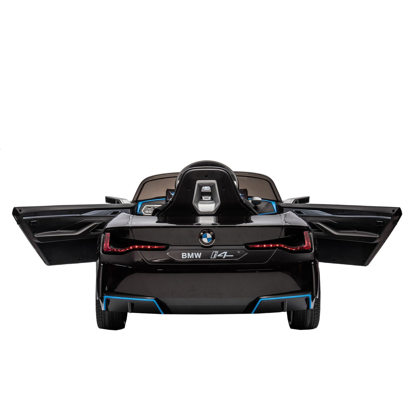 BMW I4 Licensed 12V Kids Ride On Car with Parental Remote Control, USB, MP3, and Bluetooth - Black