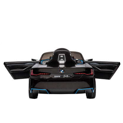 BMW I4 Licensed 12V Kids Ride On Car with Parental Remote Control, USB, MP3, and Bluetooth - Black