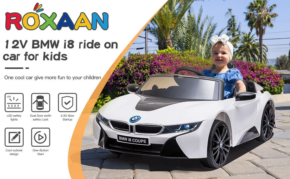 BMW i8 Electric Licensed Ride-On Car for Kids with 12V Battery and Remote Control