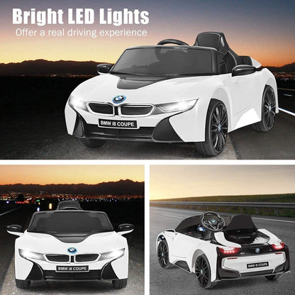 BMW I8 Electric Ride-On Car for Kids with MP3 and Remote Control - White