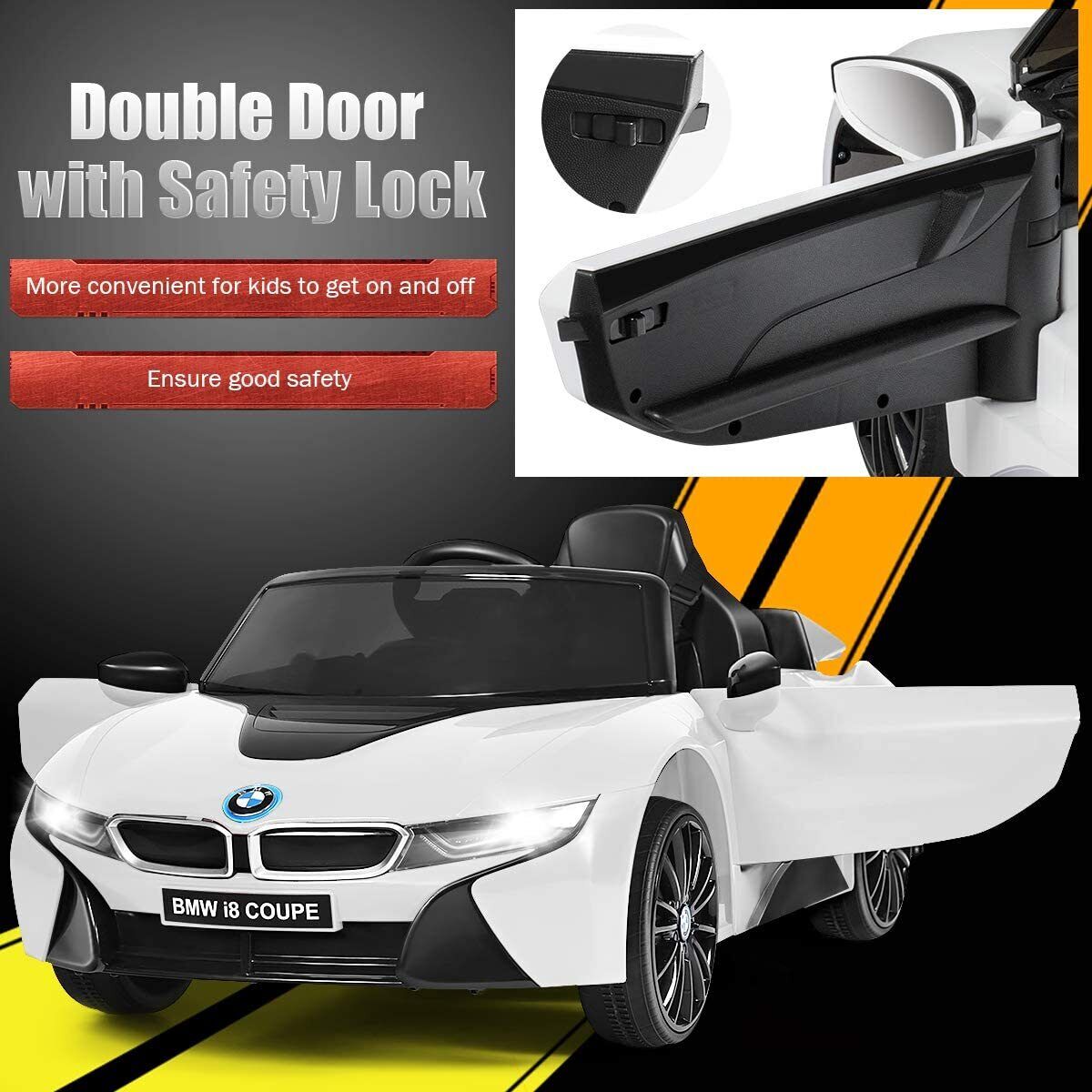 BMW I8 Electric Ride-On Car for Kids with MP3 and Remote Control - White