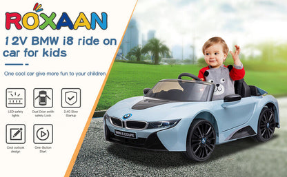 BMW i8 Licensed 12V Electric Ride-On Car for Kids with Remote Control
