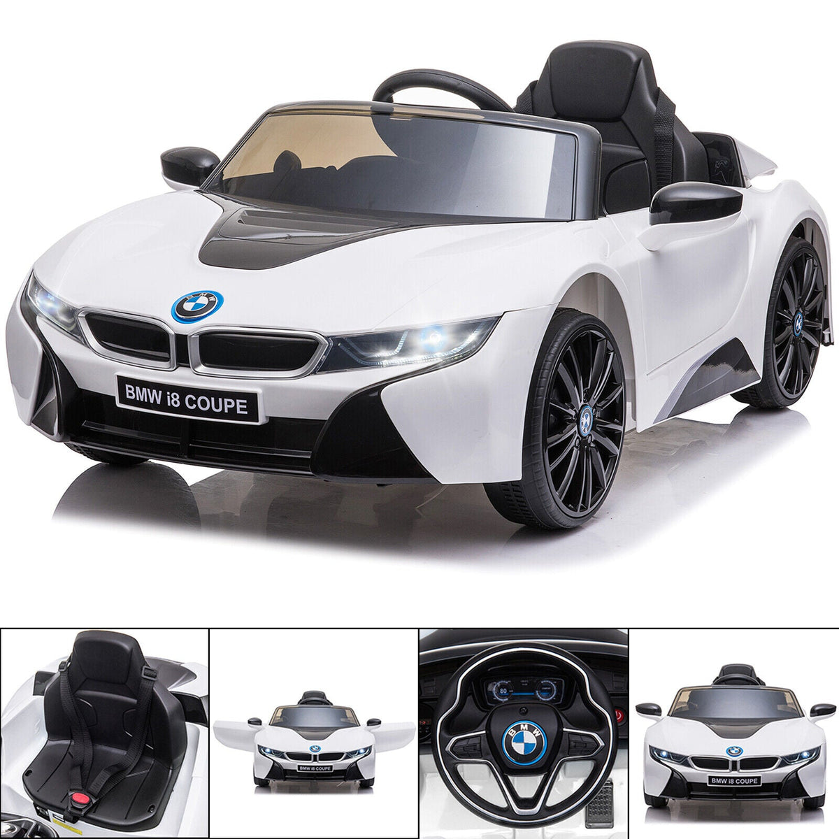 BMW i8 Licensed 12V Electric Ride-On Car for Kids with Remote Control