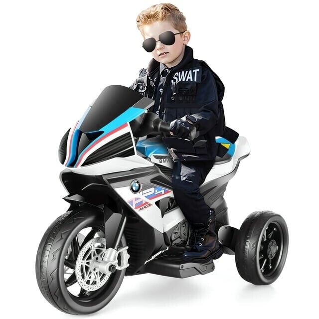BMW Kids Electric Motorcycle - 12V Battery Powered Ride-On Bike in Sleek Black Design
