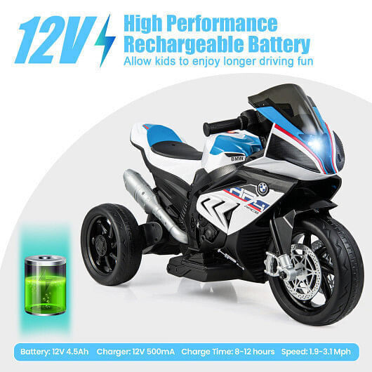 BMW Kids Motorcycle Ride-On Toy for Ages 3-8 - White