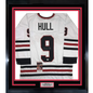Framed Autographed/Signed Bobby Hull 35x39 Chicago White Hockey Jersey JSA COA