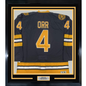 Framed Autographed/Signed Bobby Orr 35x39 Boston Yellow Hockey Jersey Beckett Fanatics COA