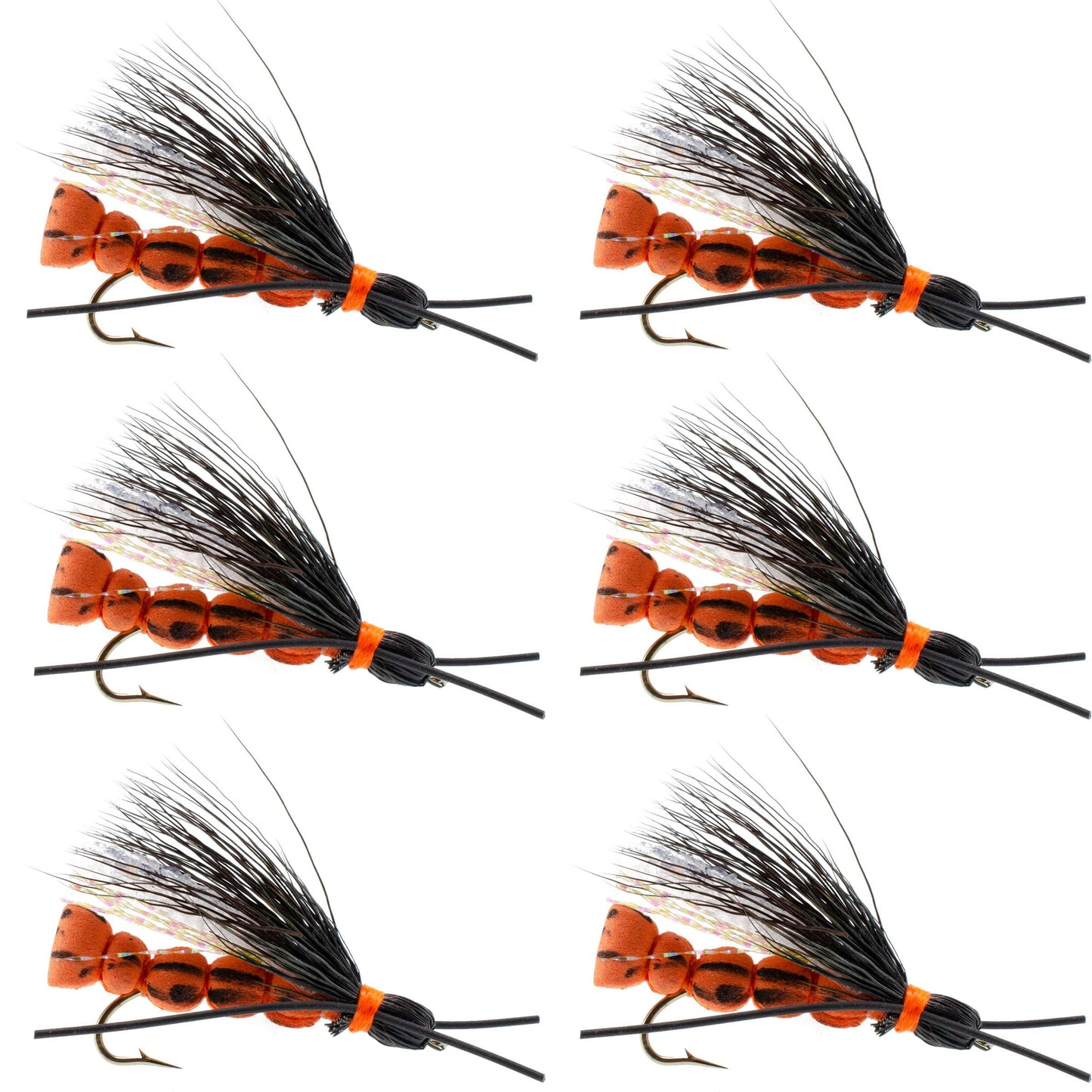 Bobs Bullethead Salmon Stone - Stonefly Dry Fly - 6 Flies Hook Size 6