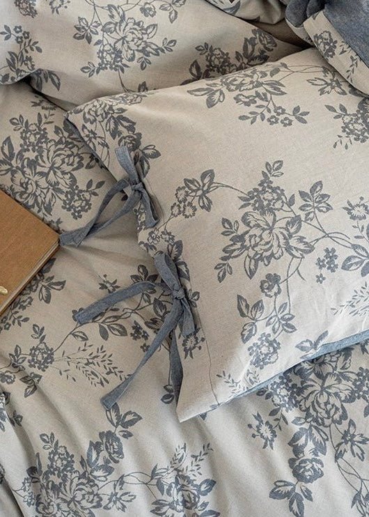 Bonnie Ribbon Bow Tie Floral Bedding Set / Khaki