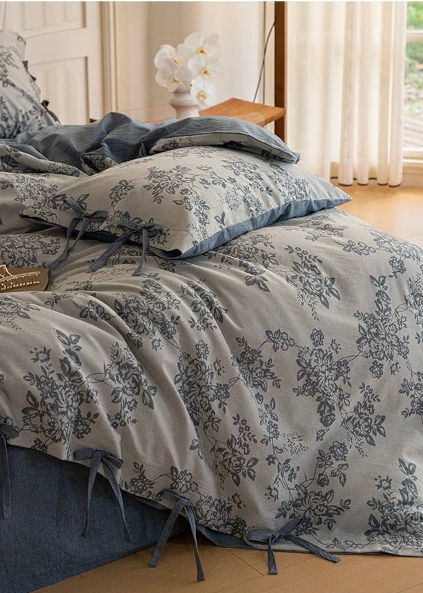 Bonnie Ribbon Bow Tie Floral Bedding Set / Pink