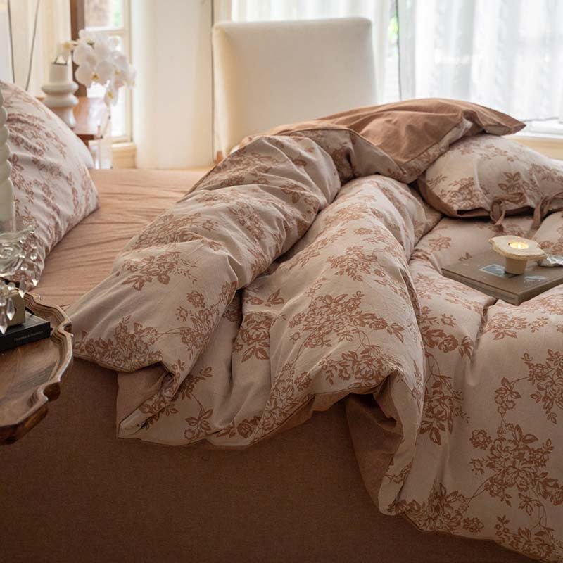 Bonnie Ribbon Bow Tie Floral Bedding Set / Blue