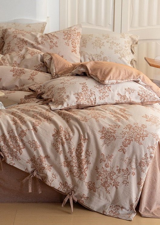 Bonnie Ribbon Bow Tie Floral Bedding Set / Pink