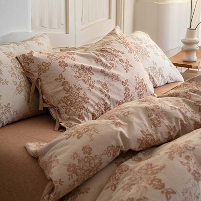 Bonnie Ribbon Bow Tie Floral Bedding Set / Pink