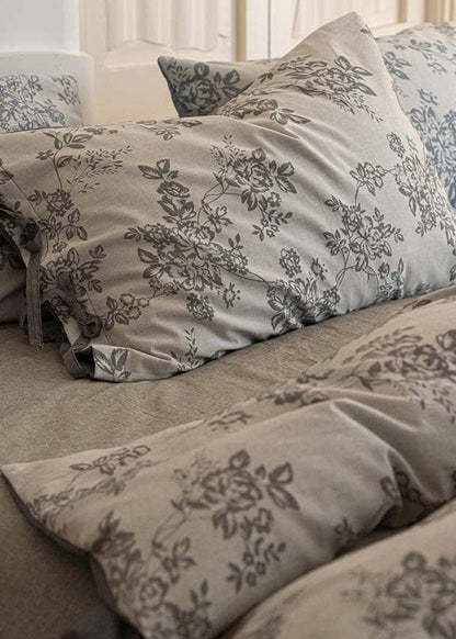 Bonnie Ribbon Bow Tie Floral Bedding Set / Blue