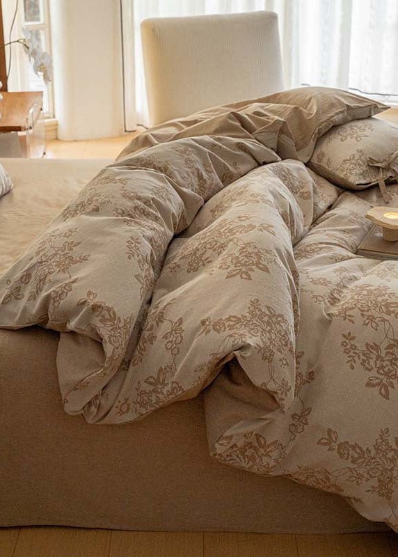 Bonnie Ribbon Bow Tie Floral Bedding Set / Dark Gray