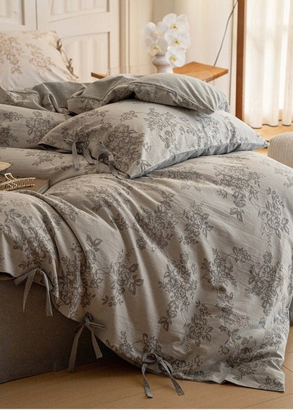 Bonnie Ribbon Bow Tie Floral Bedding Set / Pink