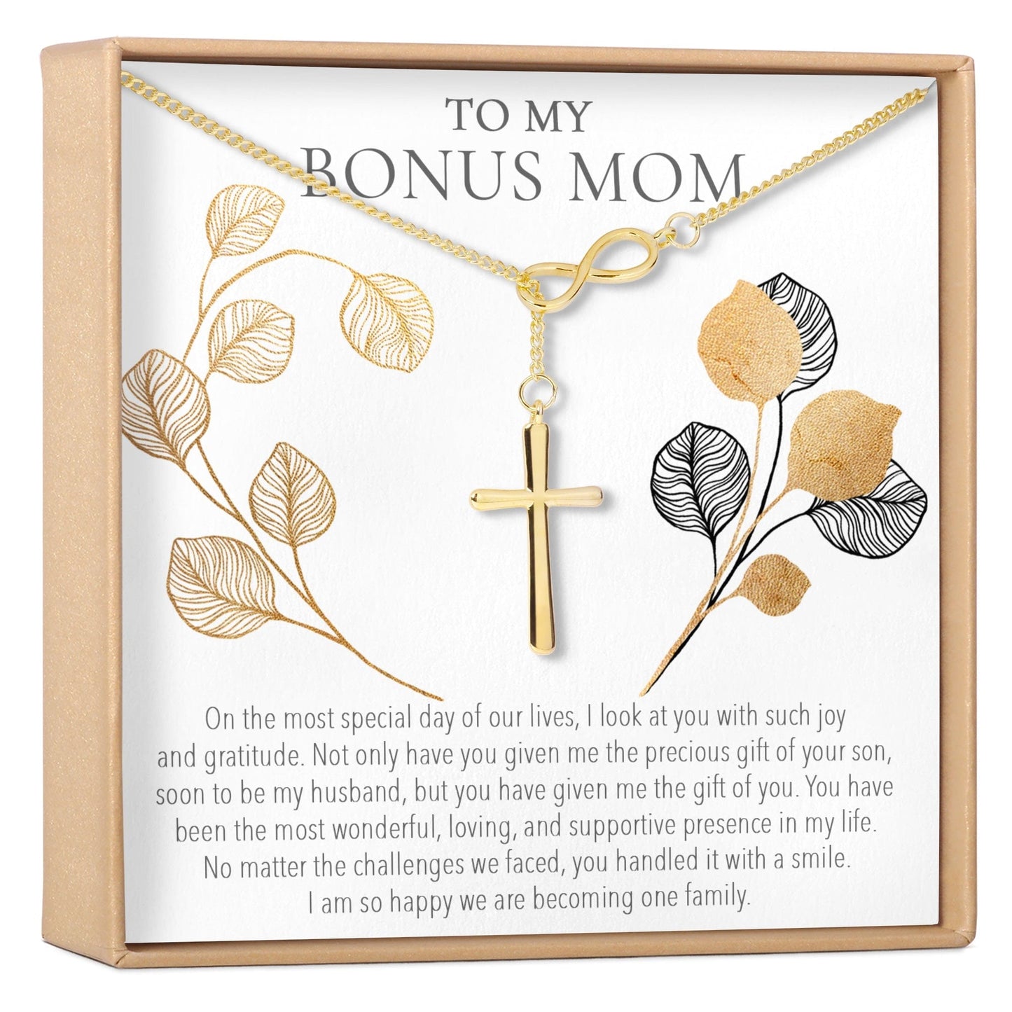 Bonus Mom Infinity Cross  Necklace
