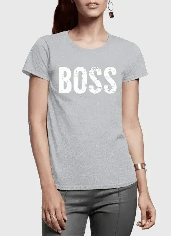 Boss Half Sleeves Women's T-shirt | Super Soft 100% Cotton