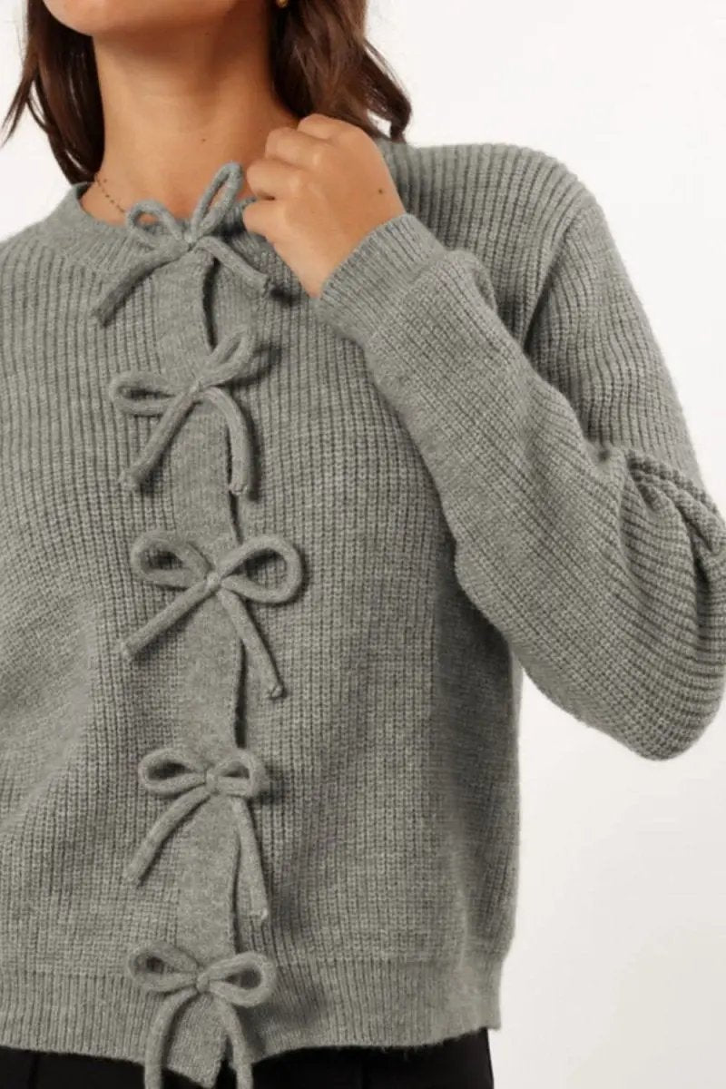 Sweaters Trendsi Bow Cardigan Women's Fall Layering Knit Top Comfortable Long Sleeve