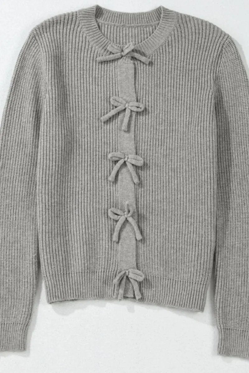 Sweaters Trendsi Bow Cardigan Women's Fall Layering Knit Top Comfortable Long Sleeve