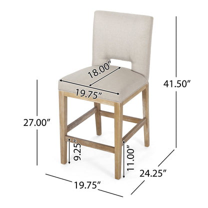 27 Inch Counter Stools, Set of 2, Fabric
