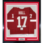 Framed Autographed/Signed Brett Hull HOF 2009 35x39 Detroit Red Hockey Jersey Beckett BAS COA
