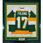 Framed Autographed/Signed Marcus Foligno 35x39 Minnesota Green Hockey Jersey Beckett BAS COA