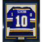 Framed Autographed/Signed Brayden Schenn 35x39 St. Louis Blue Hockey Jersey JSA COA