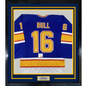 Framed Autographed/Signed Brett Hull 35x39 St. Louis Retro Blue Hockey Jersey PSA/DNA COA
