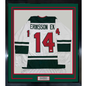 Framed Autographed/Signed Joel Eriksson Ek 35x39 Minnesota White Hockey Jersey Beckett BAS COA