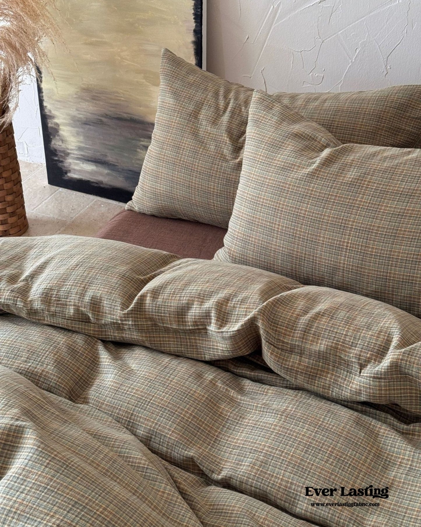 British Vintage Plaid Bedding Set / Black
